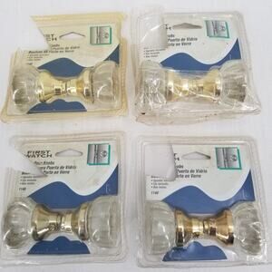 Lot of 4 First Watch Glass Door Knobs with Spindle Indoor Remodel Vintage Look